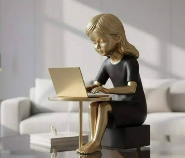 Modern Study Girl Sculpture