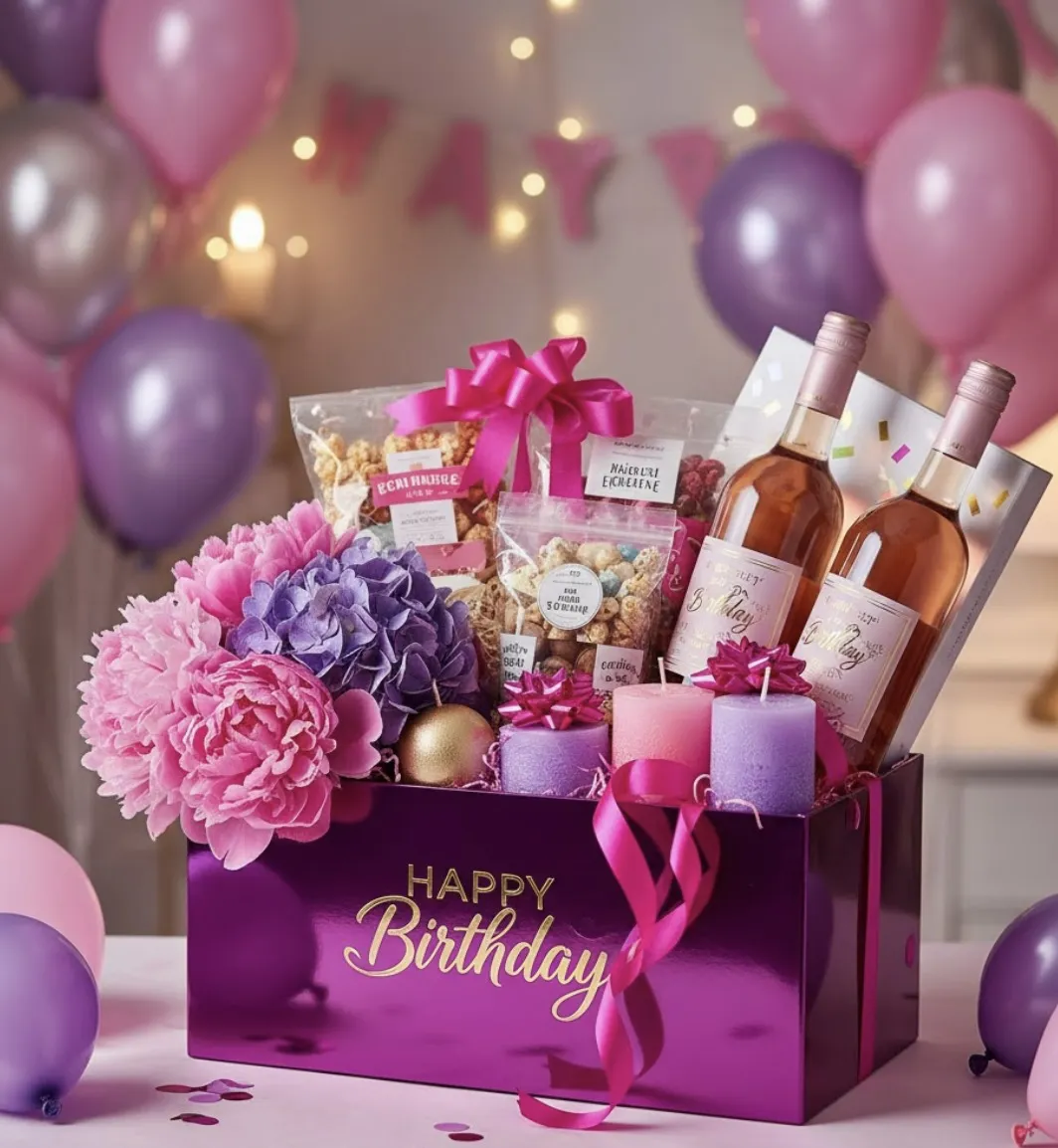 Colorful Birthday Hamper - Pink & Purple