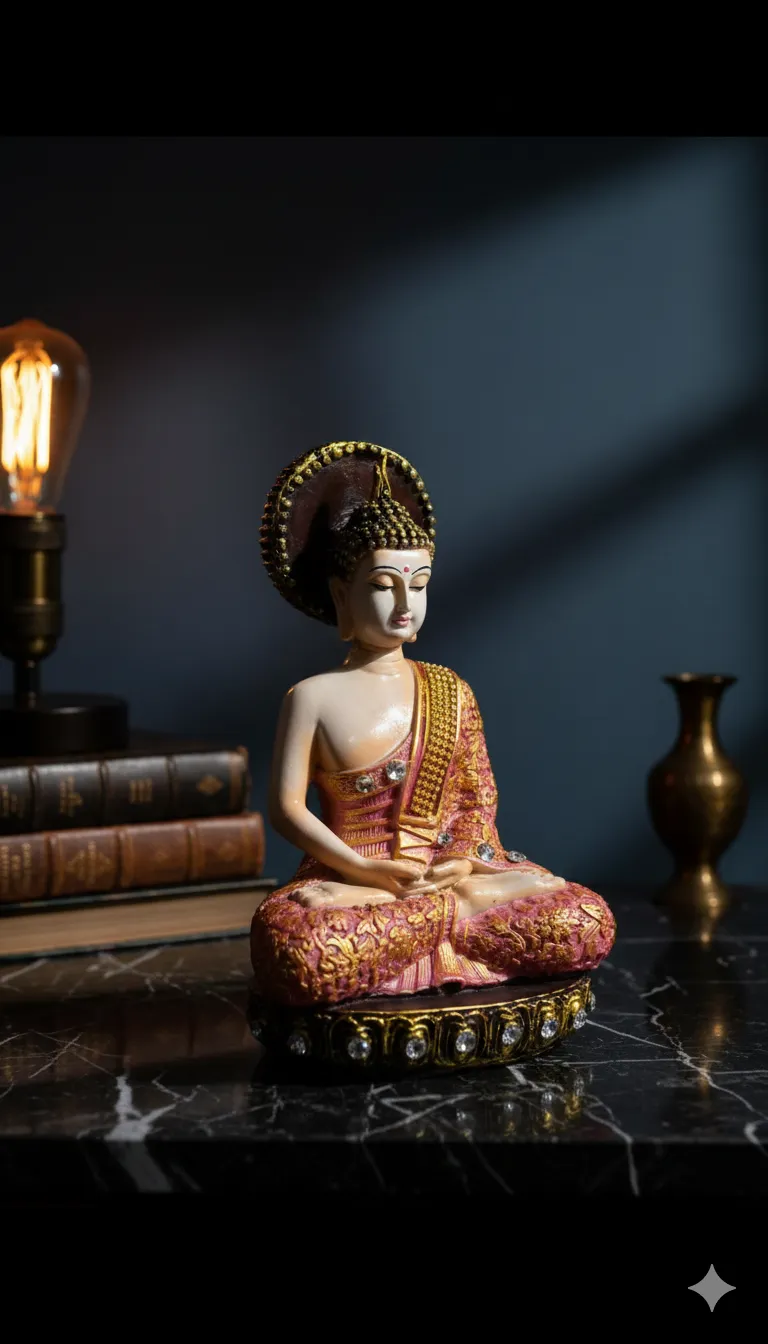 Meditation Buddha Resin Showpiece for Peaceful Home Decor